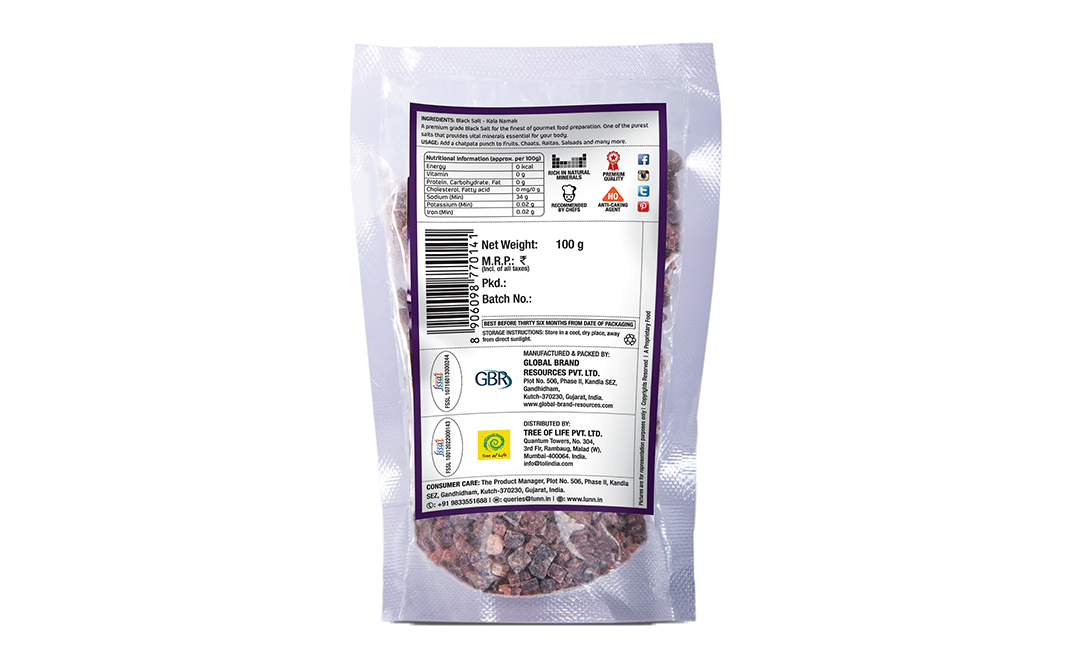 Lunn Black Salt    Pouch  100 grams